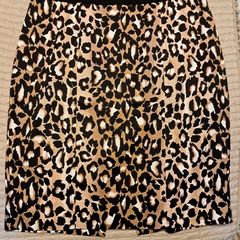 White House Black Market Animal Print Skirt